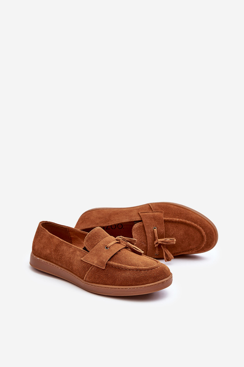 Mužské semišové loafers polobotky Zazoo 1566 hnědé