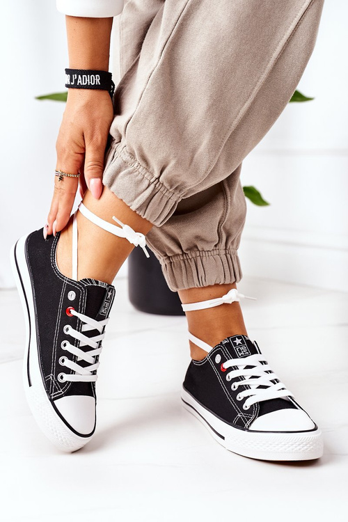 Dámské Klasické Tenisky Cerné S Bílou Podešví Ecoma