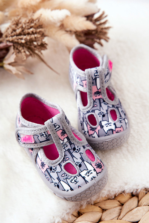 Topánky Papci Befado Cats 533p019 šedá