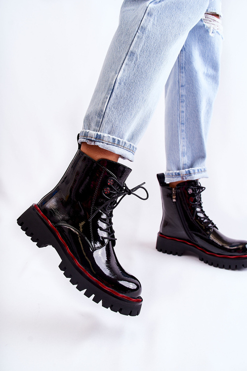 Dámské holínky vázané Černá Sherill