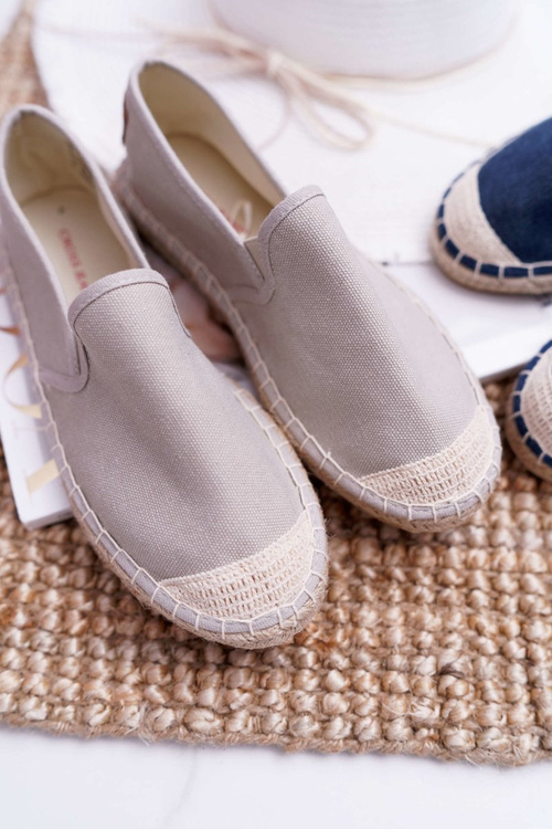 Dámske espadrilles krížové džínsy šedé DD2R4104