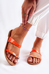 Ženské lakované flip -flops Jimena Orange