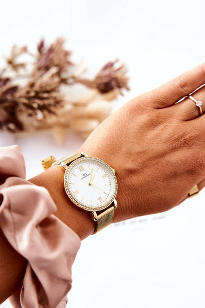 Dámské Hodinky Ze Zirkony Na Náramku Mesh Giorgio&Dario Zlaté