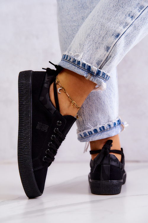 Dámske nízke tenisky Veľká hviezda JJ274563 čierna