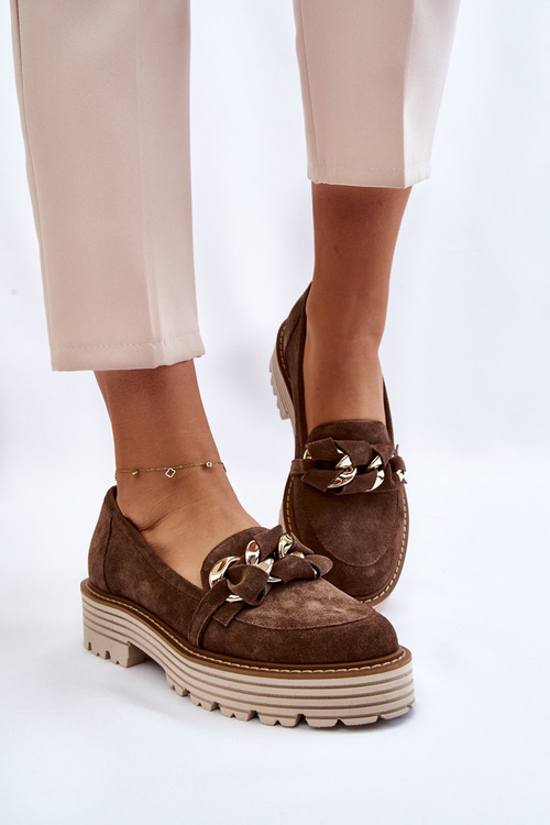 Dámske semišové topánky Laura Messi 2523 hnedá