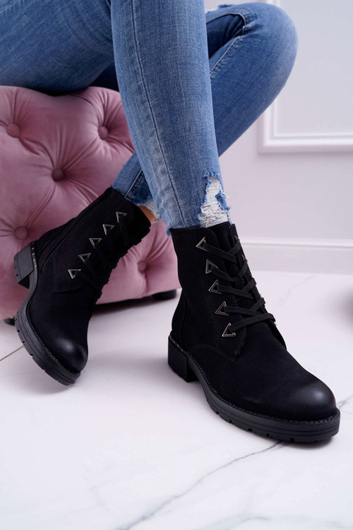 Dámské Kotníkové Boty Nubuk Černé Sergio Leone TR718