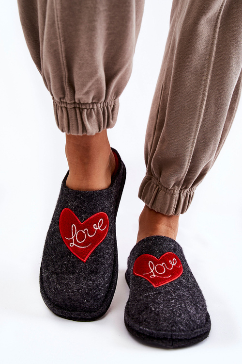 Domáce papcie veľká hviezda KK276019 Čierna a červená