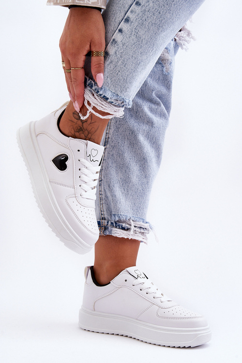 Klasické Sportovní Boty S Bílo-Černým Srdcem Amore