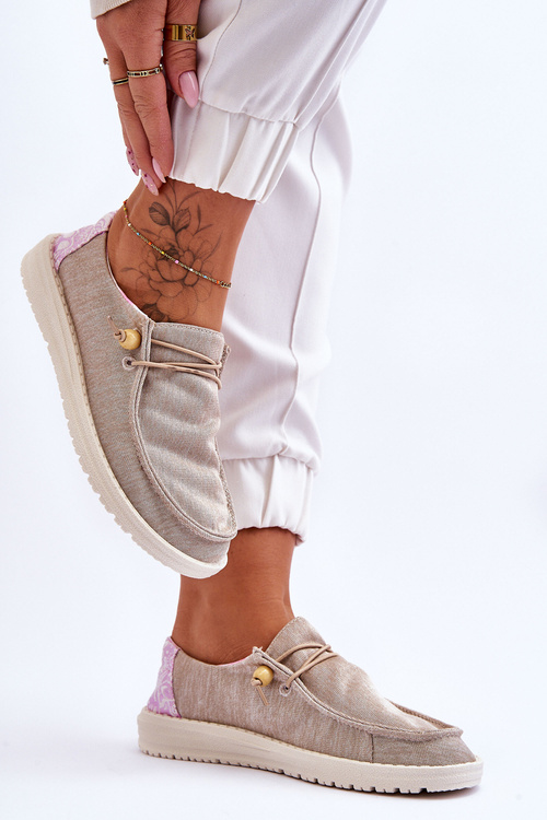 Dámské nazouvací plátěné tenisky Béžová Kenza