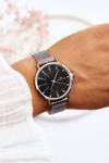 Mesh Giorgio a Dario Silver-Czarny Watch