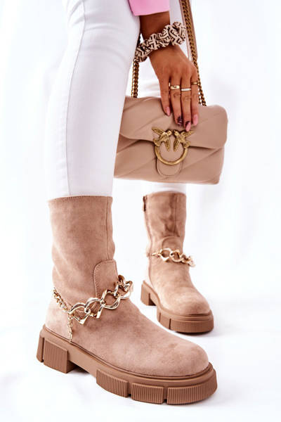 Semišové Pracovní Boty Béžové Hellio