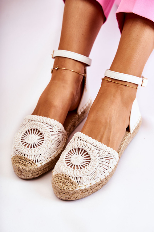 Dámské sandály prolamované espadrilky bílé Murillo