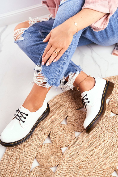 Dámské Polobotky Lakované Bílé Do It Better!