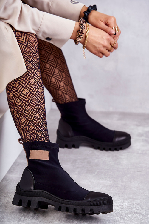 Dámské látkové kozačky Nicole 2703 Černe