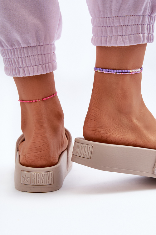 Dámské žabky na platformě z semiše Big Star NN274A671 béžové