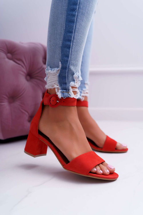 Dámske sandále Maciejka kožené kožené červené 04141-08/00-5