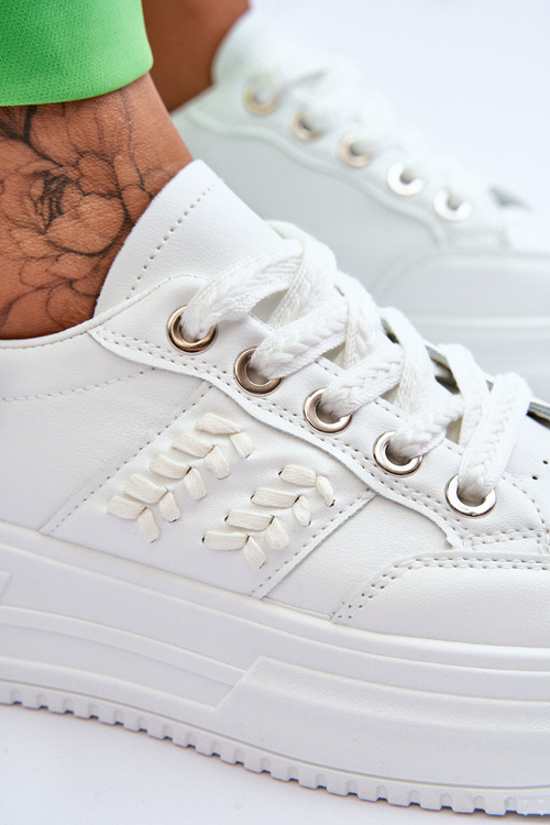 Módne ženské tenisky na platforme White Claribel