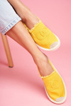 Klasické ženské espadrilles žlté flaure