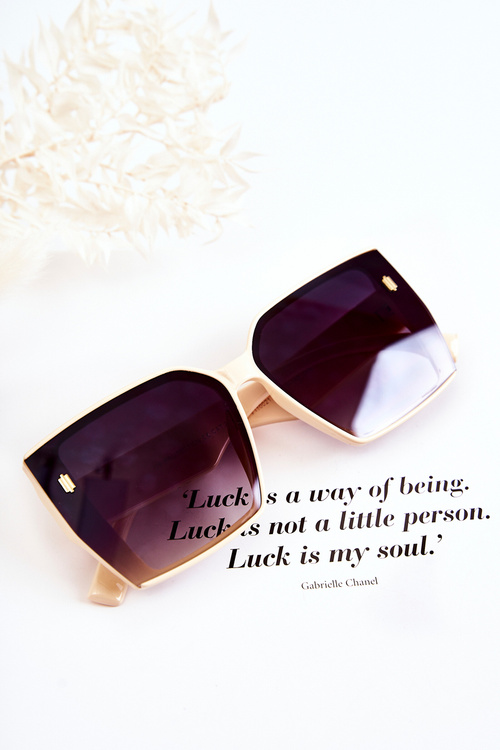 Čtvercové sluneční brýle V110021 béžove