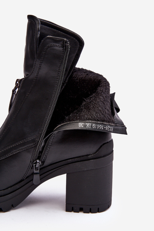 Dámské kožené botky s džety černé Rosie