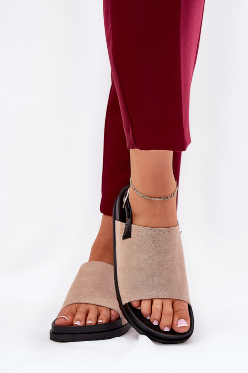 Dámské Sandály Z Eko Semiše Na Platformě Béžové Migola