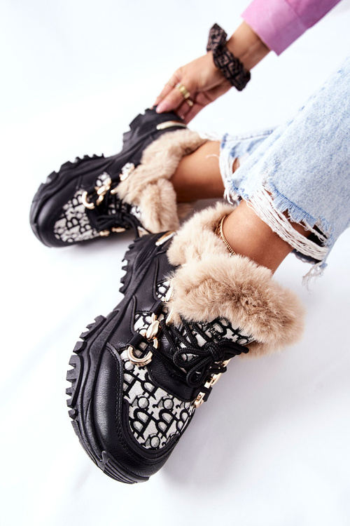 Dámské Zateplené Sportovni Obuv Cerne Heart Beats