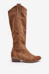 Zazoo 3427 Dámské Semišové Westernové Kozačky Beige