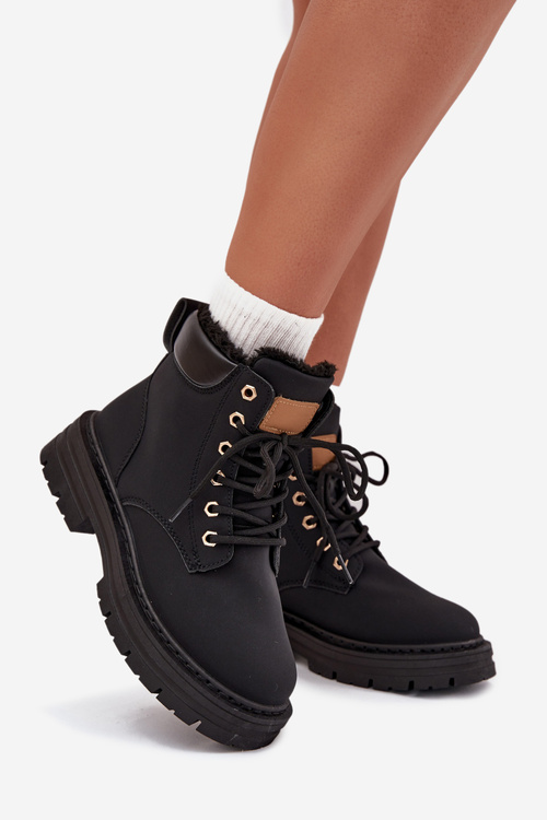 Dámské Zateplené Boty Na Zip Černé Tharika
