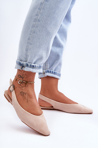 Ženské semišové baleríny béžová kenra