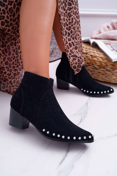 Dámske topánky s kamienkami čiernymi Sobermi