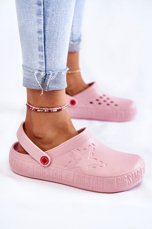 Dámské světlé pantofle Big Star II275008 Růžové