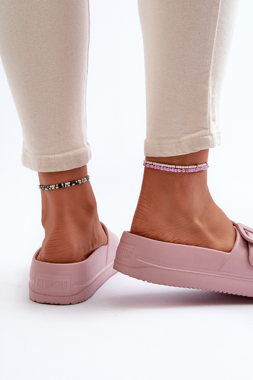 Dámske Piankové Papuče Na Platforme S Kopčekom Big Star NN274A663 Ružové