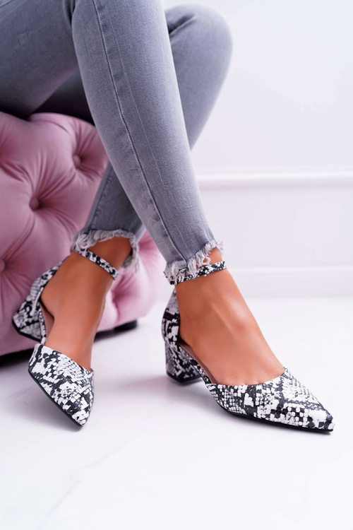 Dámske sandále na stĺpiku Snake Skin Kehira