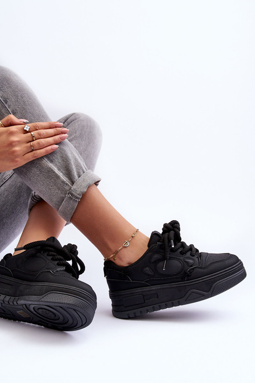 Dámské Platformové Tenisky Černé Finos