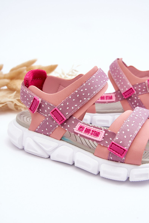 Dětské Sandály Na Zip Big Star LL374202 Růžové