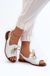 Kožené ploché sandály Zazoo 2898 bílé