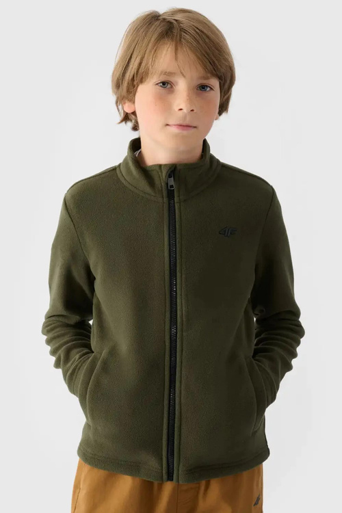 Chlapčenský Fleece S Golierom 4F Khaki 4FJWMM00TFLEM245-36S