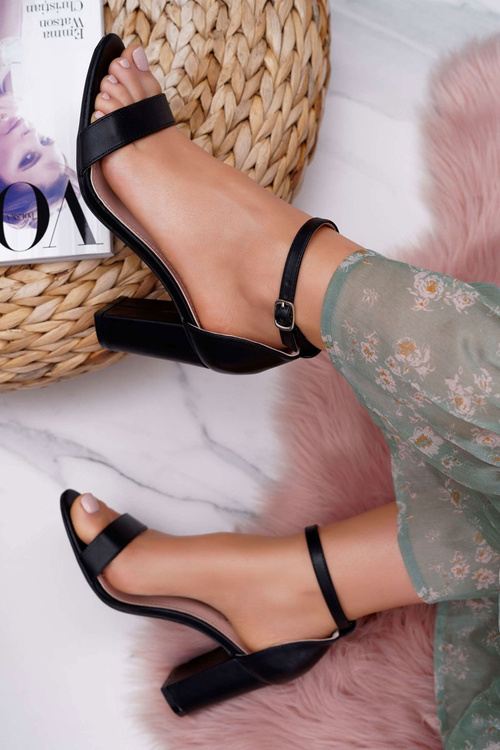 Dámske sandále na post klasické čierne Fidži