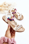 Detské vložené biele sandále sami