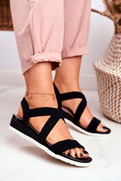 Dámské Sandály Na Klínu Nasazovací Černá Harper