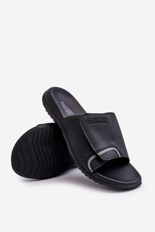 Pánska klasická veľká hviezda LL174603 Black Flip -flops