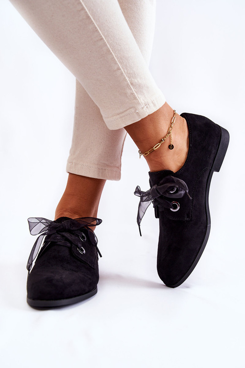 Dámske semišové zviazané topánky la.fi 210014b-ud čierne