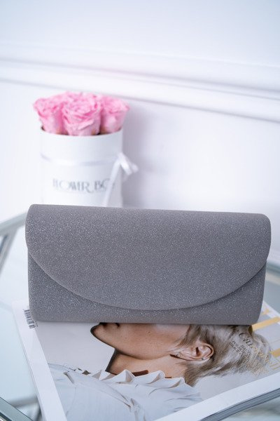 Dámska trblietavá šedá taška