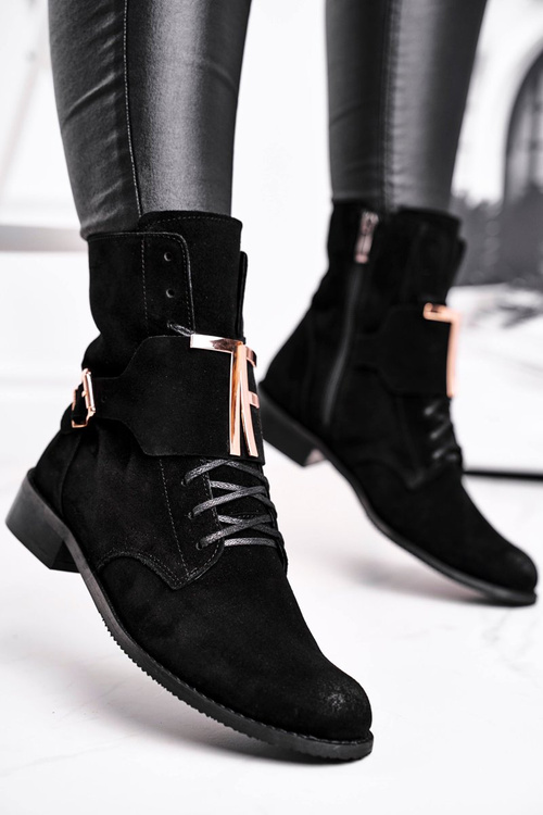 Dámske semišové topánky Black Nicole 2591