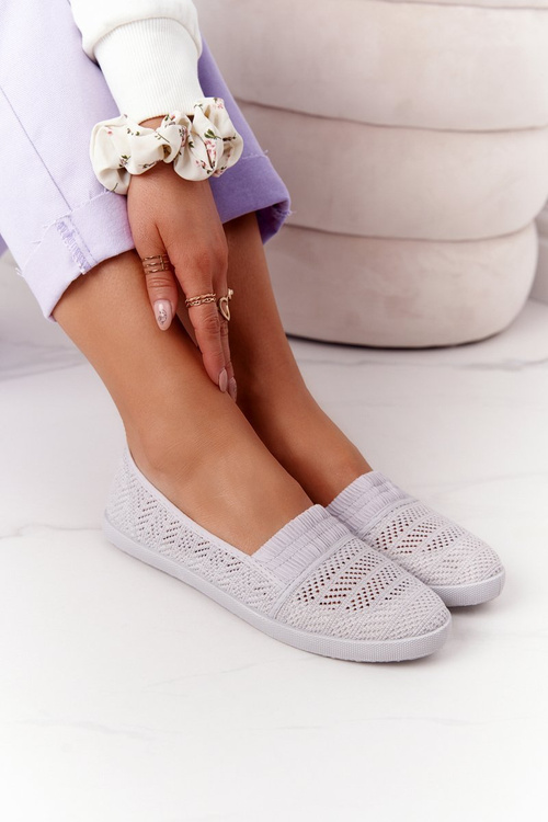 Prolamovane Kožené Tenisky Slip-On Šedé Chillout