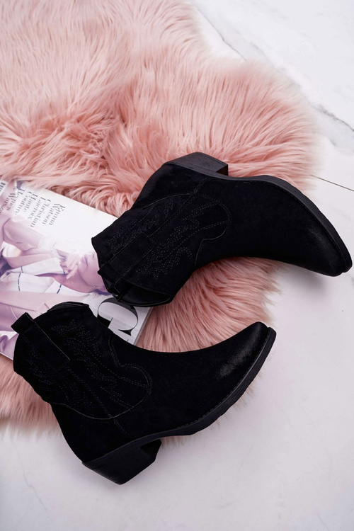 Dámske čierne kovbojské topánky čierne ferders