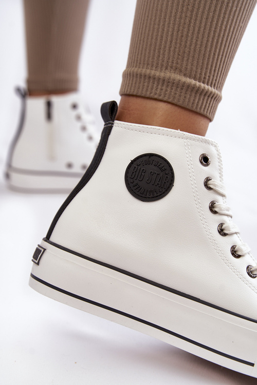 Dámska vysoká izolovaná veľká hviezda kk274170 tenisky biele