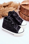 Dětské Tenisky S Leskem Černé Ally
