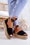 Espadrilky Sandály Na Platformě Černé Jeannie