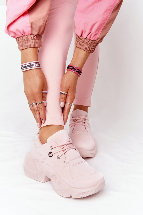Dámské Sneakersy Na Velké Podrážce Růžové Bubbly